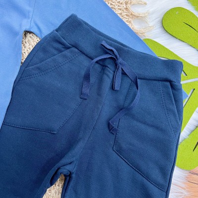 Conj. Blusa Manga Longa Dino Fun Time e Calça de Moletom - Azul Marinho